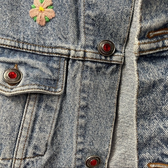 Vintage Floral Jean Jacket L - Picture 3 of 6